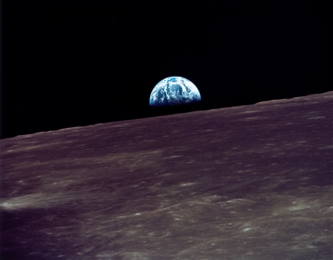 Earthrise over the moon, 1969.