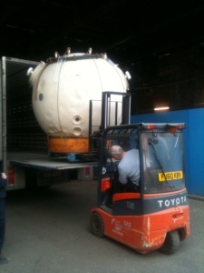 Capsule arriving at Southbank Centre